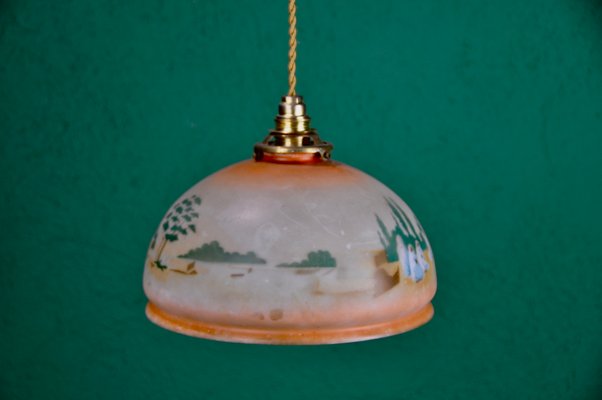 Art Deco Painted Ceiling Lamp, 1920s-ROJ-605647