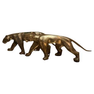 Art Deco Panther Sculpture in Brass-JG-1812995