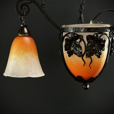 Art Deco Pate De Verre Ceiling Lamp attributed to Schneider, 1930s-JUZ-1740034