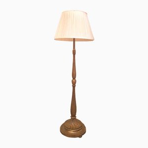 Art Deco Patinated Gold Leaf Floor Lamp in the style of Sue et Mare-AWH-1004554