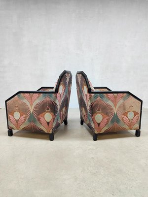 Art Deco Patterned Club Chairs, 1930s, Set of 2-BW-1407661