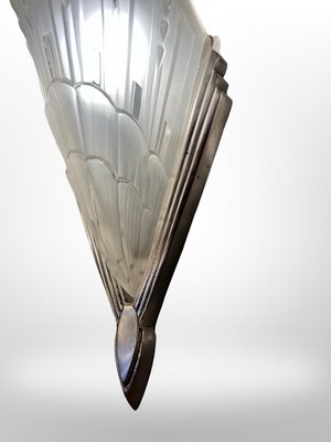 Art Deco Peacock Feather Sconces from Établissements Jean Gauthier, 1930, Set of 2-XGK-1783573