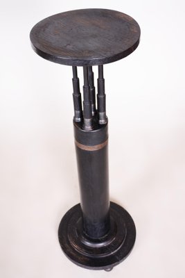 Art Deco Pedestal in Oak and Brass by J. F. M. Hoffmann, 1920s-WHY-1736486