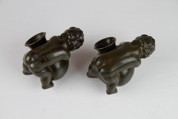 Art Deco Pen Holders in Disko Metal by Just Andersen, 1930s, Set of 2-WIX-1752423