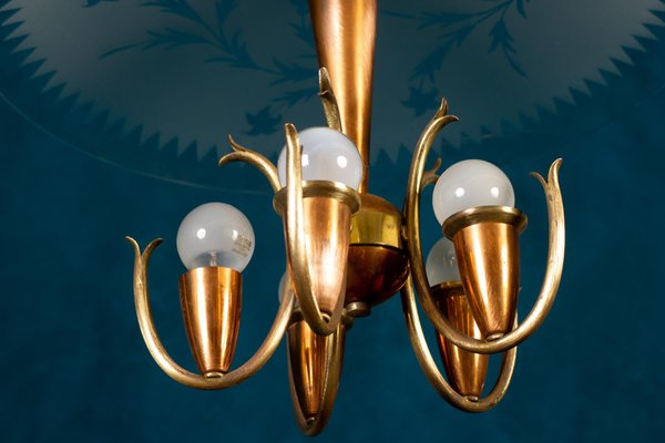 Art Deco Pendant Lamp in the Style of Pietro Chiesa for Fontana Arte, Italy, 1940s-MBH-1060749