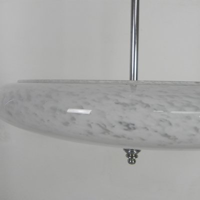 Art Deco Pendant Lamp with Cloudy Glass Bowl, 1930s-TL-2021185