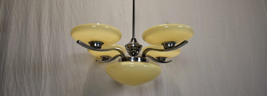 Art Deco Pendant Light, Czechoslovakia, 1930s-TZ-1135356