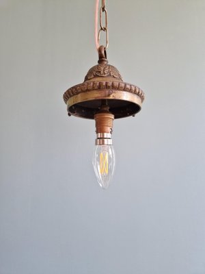 Art Deco Pendant Light in Faceted Transparent Satin Glass, 1920s-FAX-2043065