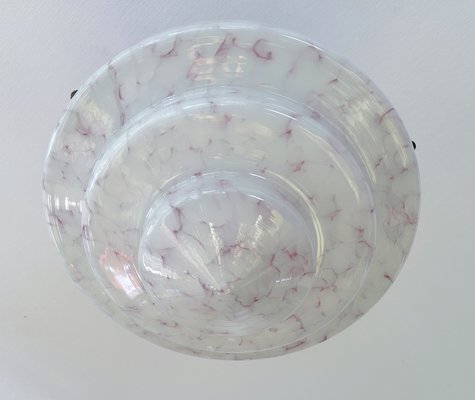 Art Deco Pendant Light in Pink Purple White Glass, 1930s-GUT-2036087