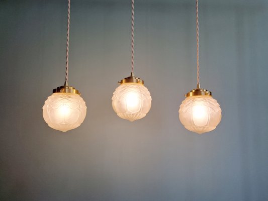 Art Deco Pendant Light in Satin Glass, 1930s-FAX-2020014