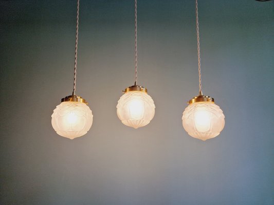 Art Deco Pendant Light in Satin Glass, 1930s-FAX-2020014