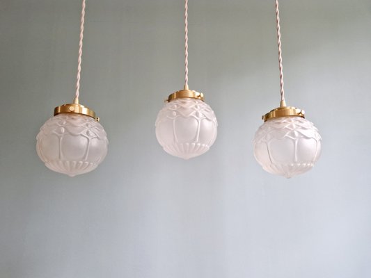 Art Deco Pendant Light in Satin Glass, 1930s-FAX-2020014