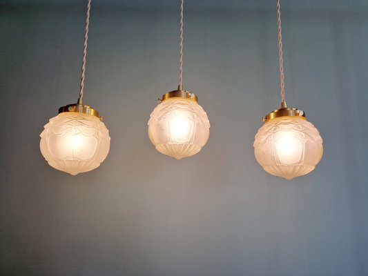 Art Deco Pendant Light in Satin Glass, 1930s-FAX-2020014