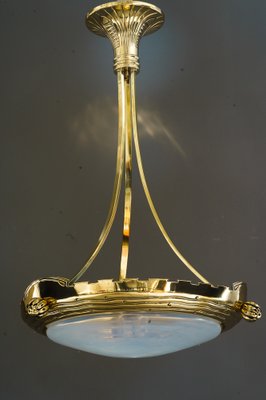 Art Deco Pendant Light with Palme Koenig Opaline Glass Shade, Vienna, 1920s-SPD-1751157