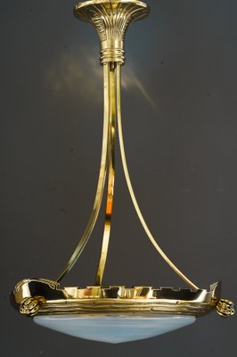 Art Deco Pendant Light with Palme Koenig Opaline Glass Shade, Vienna, 1920s-SPD-1751157