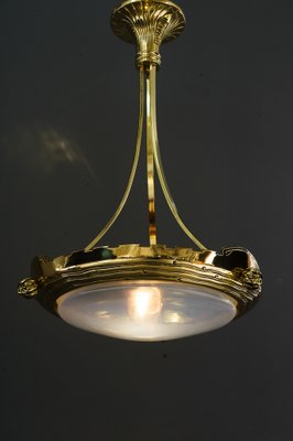 Art Deco Pendant Light with Palme Koenig Opaline Glass Shade, Vienna, 1920s-SPD-1751157