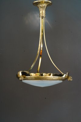 Art Deco Pendant Light with Palme Koenig Opaline Glass Shade, Vienna, 1920s-SPD-1751157