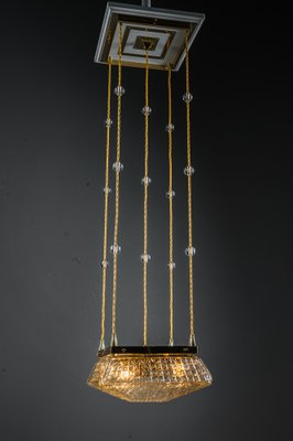 Art Deco Pendants with Cut Glass Shades, Vienna, Austria, 1920s, Set of 2-SPD-1768732