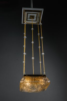 Art Deco Pendants with Cut Glass Shades, Vienna, Austria, 1920s, Set of 2-SPD-1768732