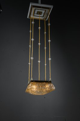 Art Deco Pendants with Cut Glass Shades, Vienna, Austria, 1920s, Set of 2-SPD-1768732