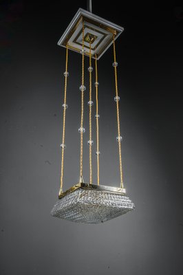 Art Deco Pendants with Cut Glass Shades, Vienna, Austria, 1920s, Set of 2-SPD-1768732