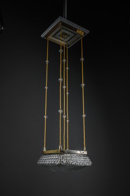 Art Deco Pendants with Cut Glass Shades, Vienna, Austria, 1920s, Set of 2-SPD-1768732