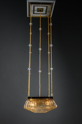 Art Deco Pendants with Cut Glass Shades, Vienna, Austria, 1920s, Set of 2-SPD-1768732