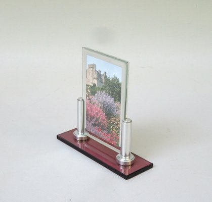 Art Deco Picture Frame in Glass & Aluminum, 1920s-EY-1785430