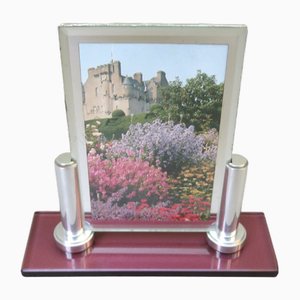 Art Deco Picture Frame in Glass & Aluminum, 1920s-EY-1785430