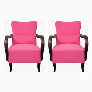 Art Deco Pink Armchairs, 1920s, Set of 2-OXJ-823966