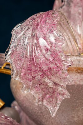 Art Deco Pink Ninfea Murano Glass Chandelier from Barovier, Italy, 1940-MBH-1052808