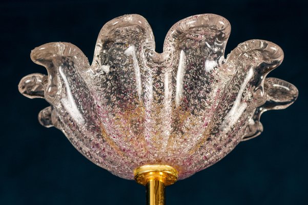 Art Deco Pink Ninfea Murano Glass Chandelier from Barovier, Italy, 1940-MBH-1052808