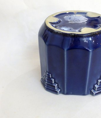 Art Deco Planter in Cobalt Blue Earthenware by De Bruyn, France, 1920s-RNR-2043353