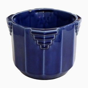 Art Deco Planter in Cobalt Blue Earthenware by De Bruyn, France, 1920s-RNR-2043353