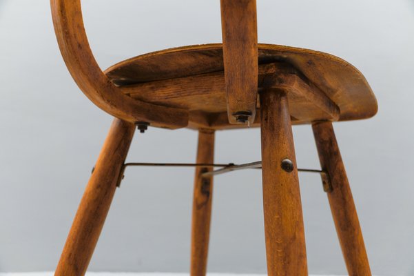 Art Deco Plywood Architects Chair, 1940s-KQB-1741756