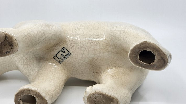 Art Deco Polar Bear in Ceramic from LV Ceram, 1930s-QCI-1706005