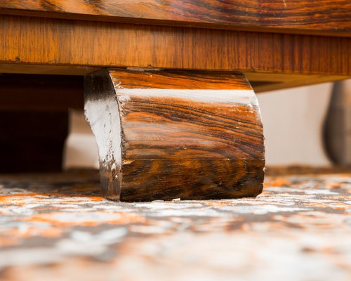 Art Deco Polish Rosewood Veneer Desk, 1930s-FSD-565534