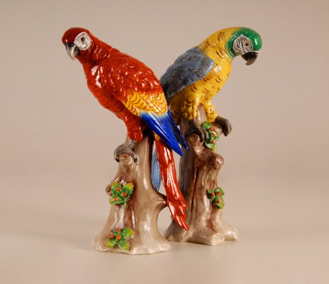 Art Deco Porcelain Parrots, Set of 2-GOE-1034479