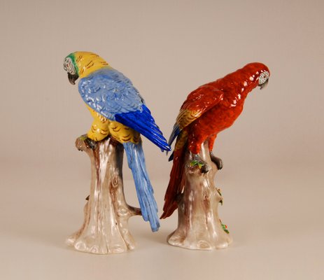 Art Deco Porcelain Parrots, Set of 2-GOE-1034479