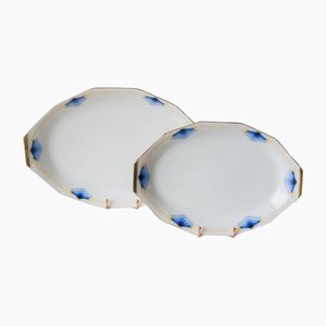 Art Deco Porcelain Plates, Set of 2-JWI-1048570