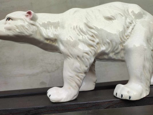 Art Deco Porcelain Polar Bear Figurine, 1920s-CAQ-1700403