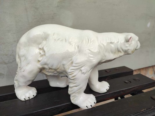 Art Deco Porcelain Polar Bear Figurine, 1920s-CAQ-1700403