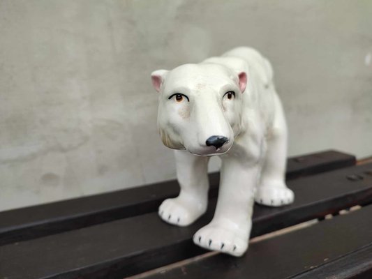 Art Deco Porcelain Polar Bear Figurine, 1920s-CAQ-1700403