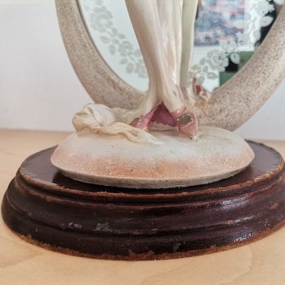 Art Deco Portuguese Sculpture of Woman with Mirror, 1920s-SCS-1339250