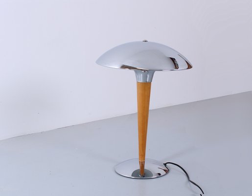 Art Deco Postmodern Chrome and Wood Table Lamps Dakapo by Ikea, 1980s, Set of 2-XT-2030185