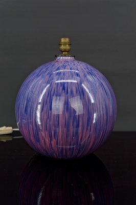 Art Deco Purple Enamel Ceramic Ball Lamp, 1920s-XNH-1804572