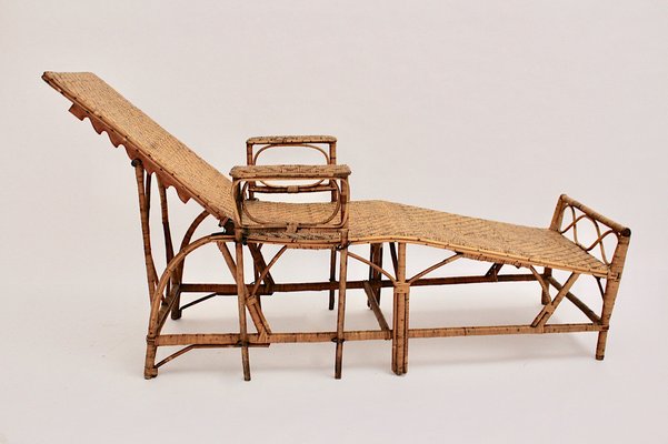 Art Deco Rattan Chaise Lounge from Perret & Vibert, France, 1920s-NB-982664