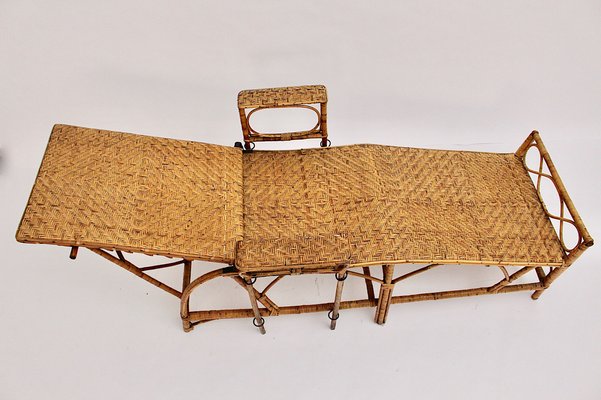 Art Deco Rattan Chaise Lounge from Perret & Vibert, France, 1920s-NB-982664