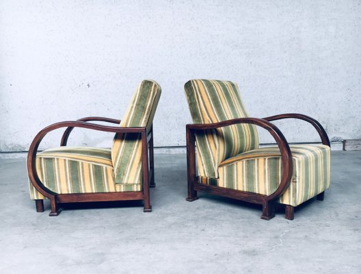 Art Deco Reclining Bentwood Lounge Chairs, 1930s, Set of 2-RQV-944721