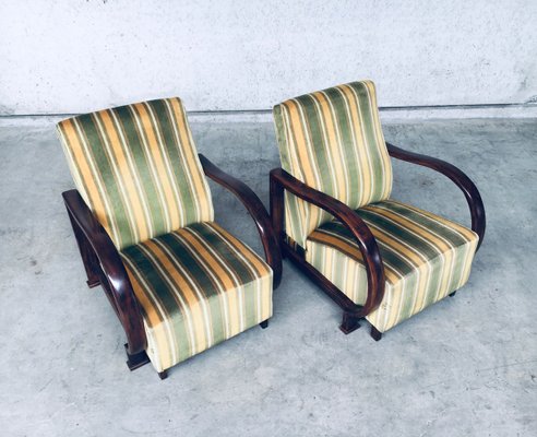 Art Deco Reclining Bentwood Lounge Chairs, 1930s, Set of 2-RQV-944721